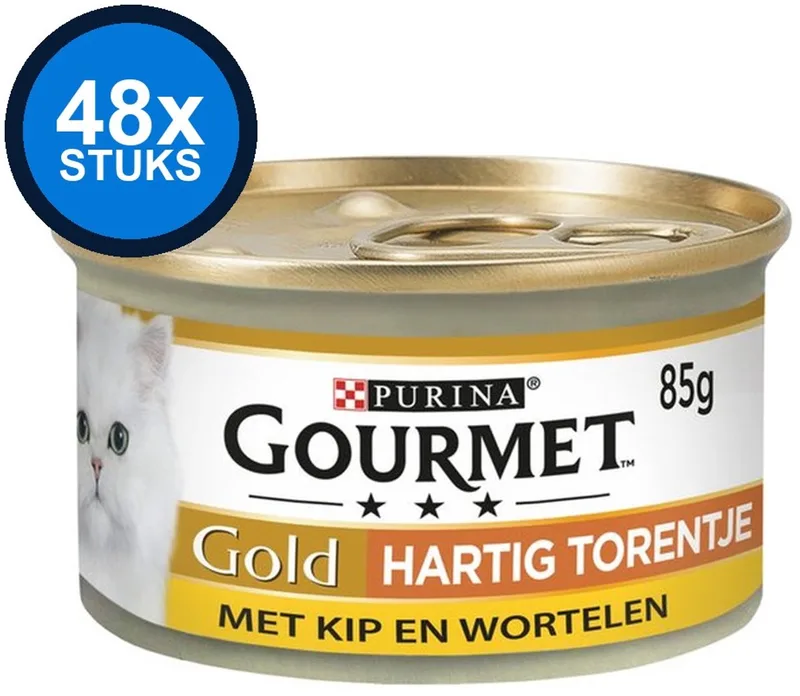 48x Gourmet - Gold Hartig Torentje Kip & Wortel - Kattenvoer Natvoer - 85 g by Gourmet – product photo