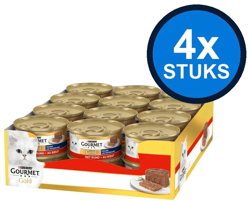 4x Gourmet Gold - Mousse Rund Multipack - Kattenvoer - 24x85g de Gourmet – photo produit