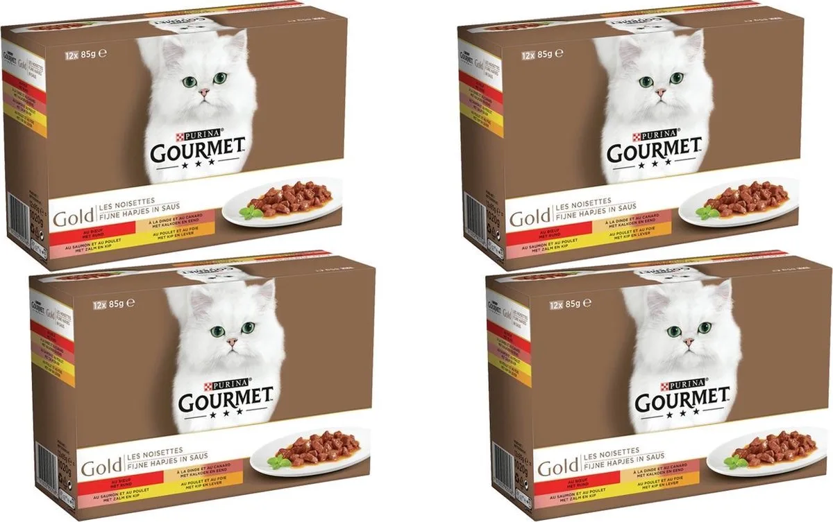 4x Gourmet Gold Multipack Fijne Hapjes Rood 12 x 85 gr de Gourmet – photo produit