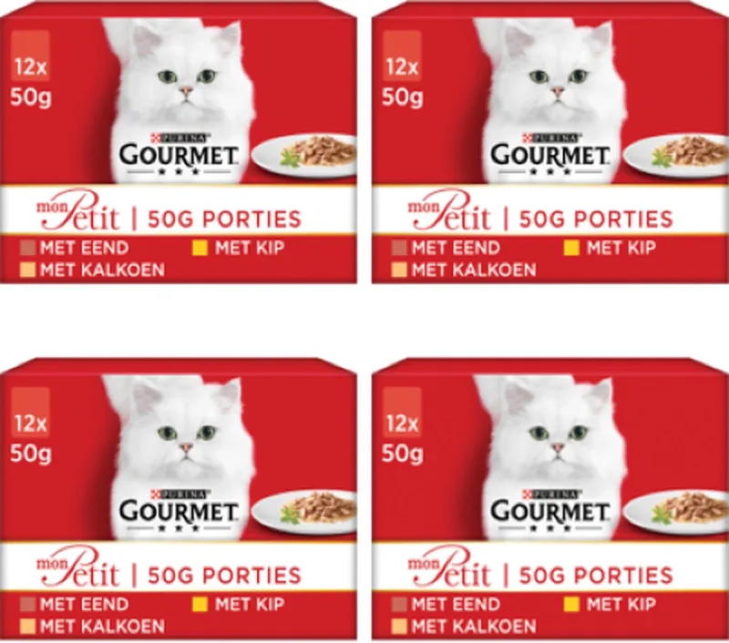 4x Gourmet Mon Petit - Gevogelte - Kattenvoer - 12x50g de Gourmet – photo produit