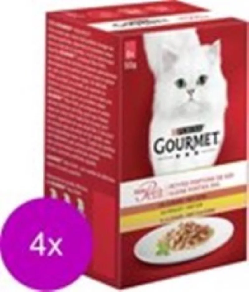 4x Gourmet - Mon Petit Gevogelte - Kattenvoer Natvoer - 6x50g de Gourmet – photo produit