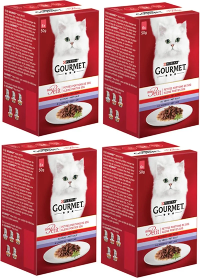 4x Gourmet - Mon Petit Vlees - Kattenvoer Natvoer - 6x50g von Gourmet – Produktfoto