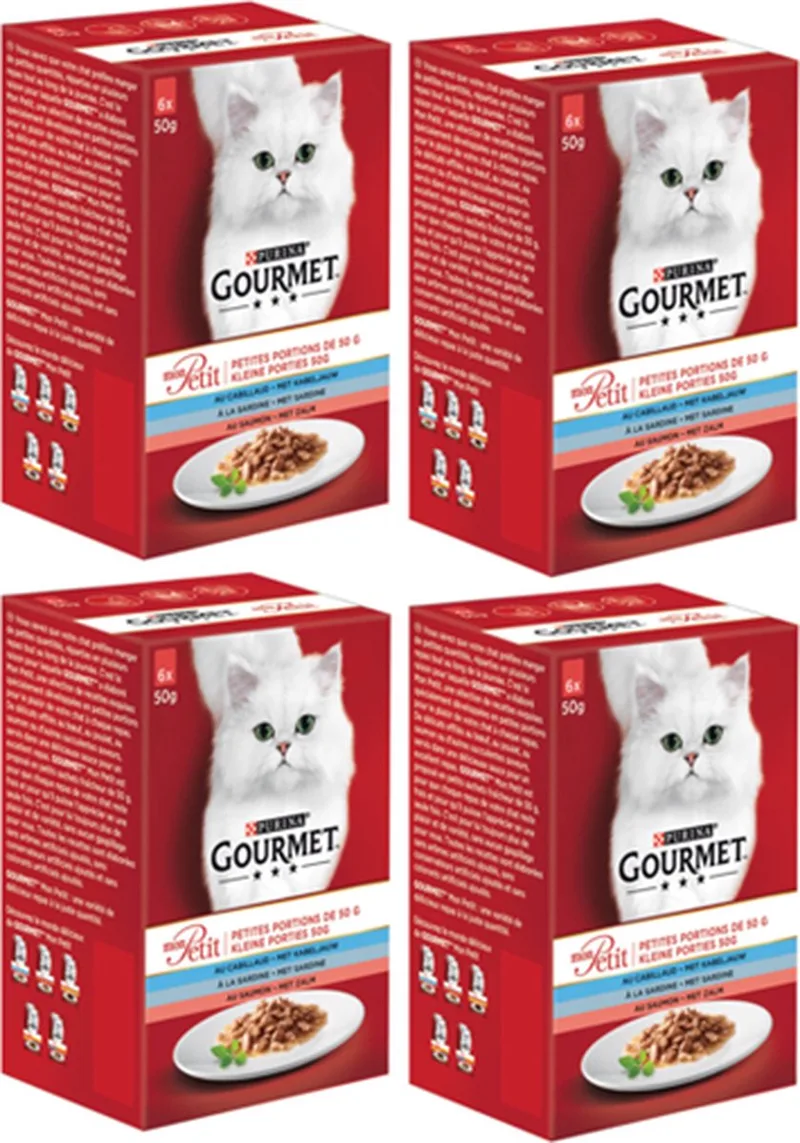 4x Gourmet Mon Petit - Zalm - Kattenvoer - 6x50g de Gourmet – photo produit
