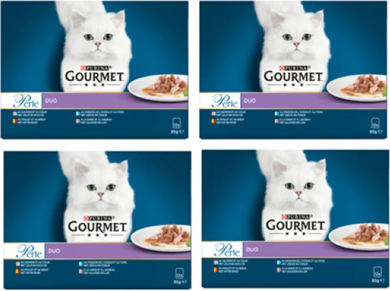 4x Gourmet - Perle Duo Rund & Kip - Kattenvoer Natvoer - 12x85g by Gourmet – product photo