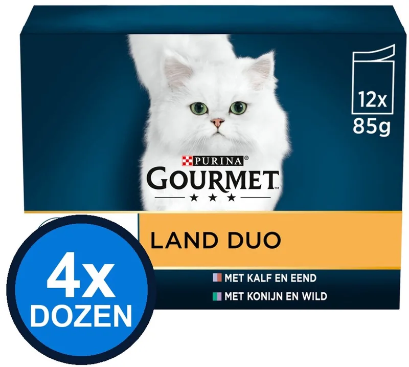 4x Gourmet - Perle Duo Vlees in Saus - Kattenvoer Natvoer - 12x85g by Gourmet – product photo