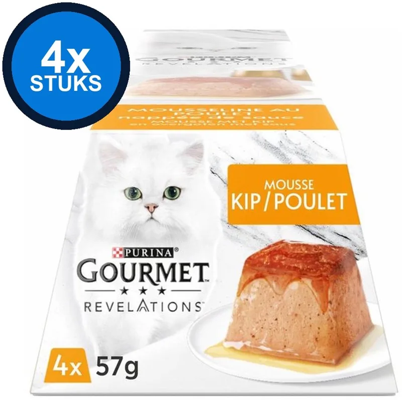 4x Gourmet - Revelations Mousse Kip - Kattenvoer Natvoer - 4x57g von Gourmet – Produktfoto