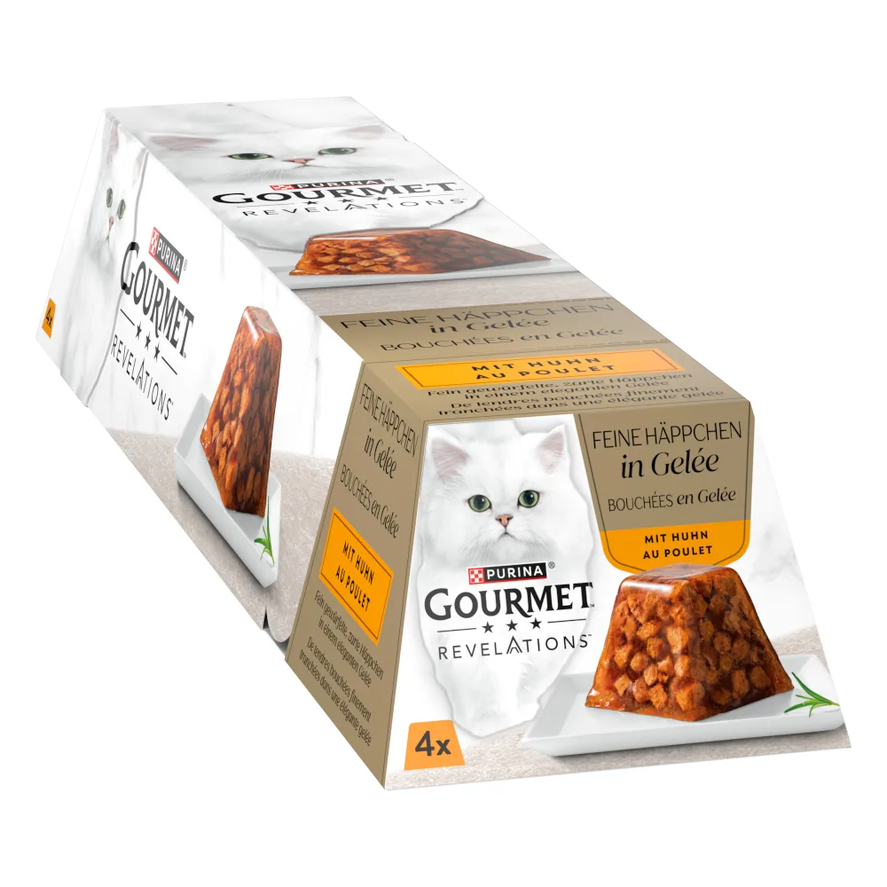 4x57g Gourmet Revelations Fine cuts Kip natvoer voor katten by Gourmet – product photo