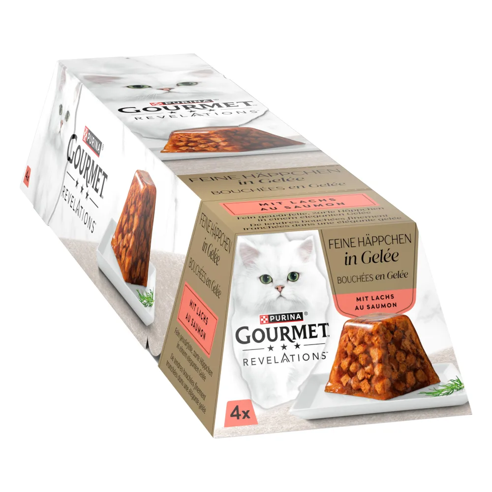 4x57g Gourmet Revelations Fine Cuts Zalm natvoer voor katten by Gourmet – product photo