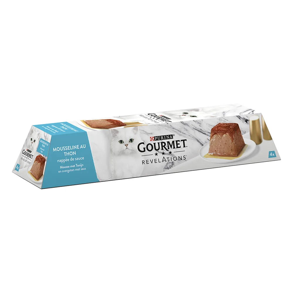 4x57g Mousse met Tonijn Gourmet Revelations Kattenvoer by Gourmet – product photo