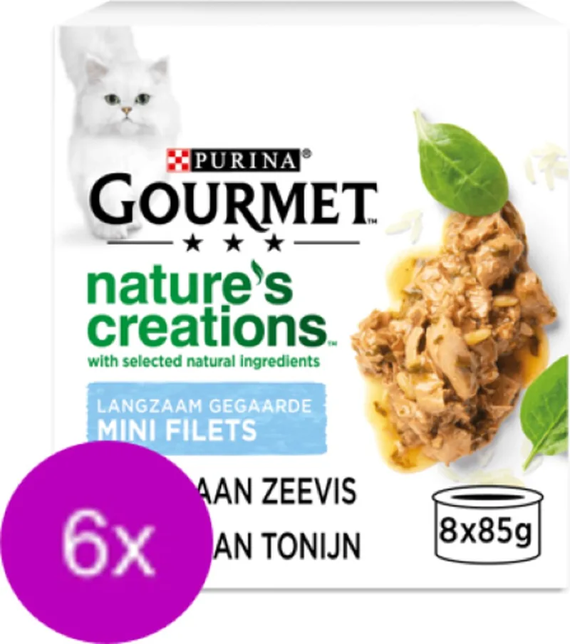 6x Gourmet Nature's Creations - Zeevis in Blik Multipack - Kattenvoer - 8x85g von Gourmet – Produktfoto