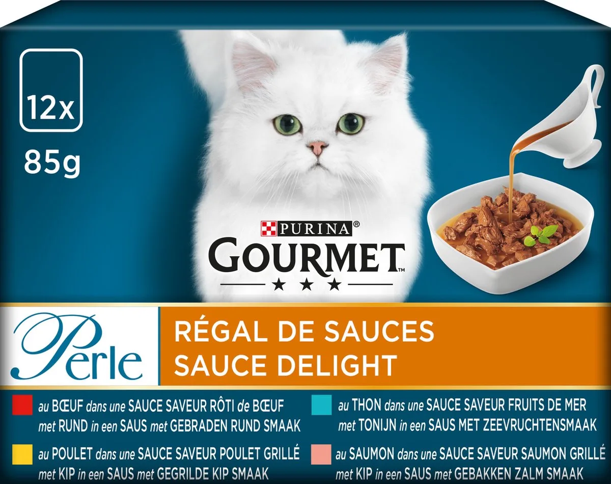 6x Gourmet Perle Sauce Delight Vlees - Vis 12 x 85 gr van Gourmet – productfoto