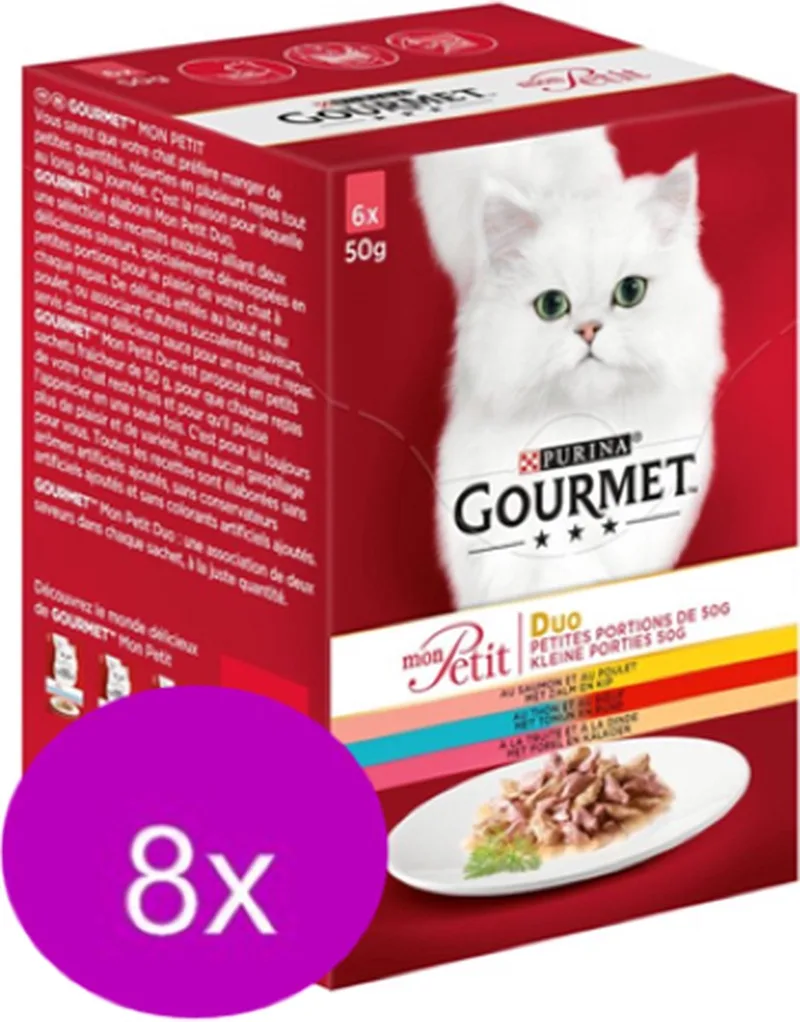 8x Gourmet Mon Petit - Duo Vis & Vlees - Kattenvoer - 6x50g von Gourmet – Produktfoto