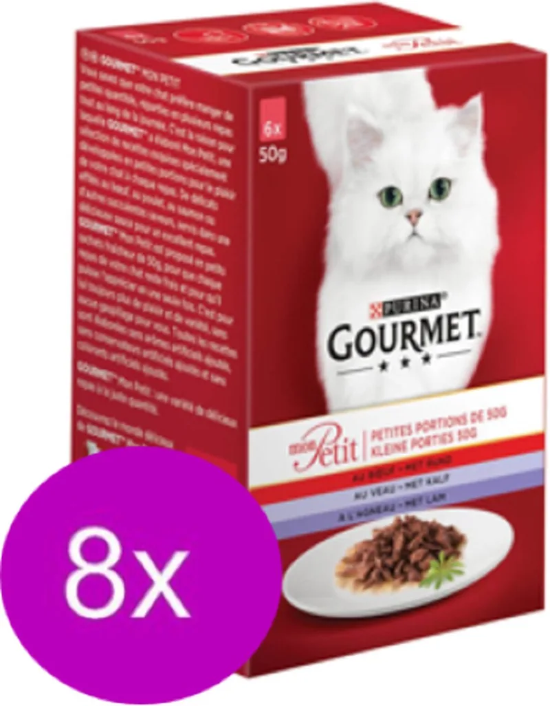 8x Gourmet Mon Petit - Vlees - Kattenvoer - 6x50g by Gourmet – product photo