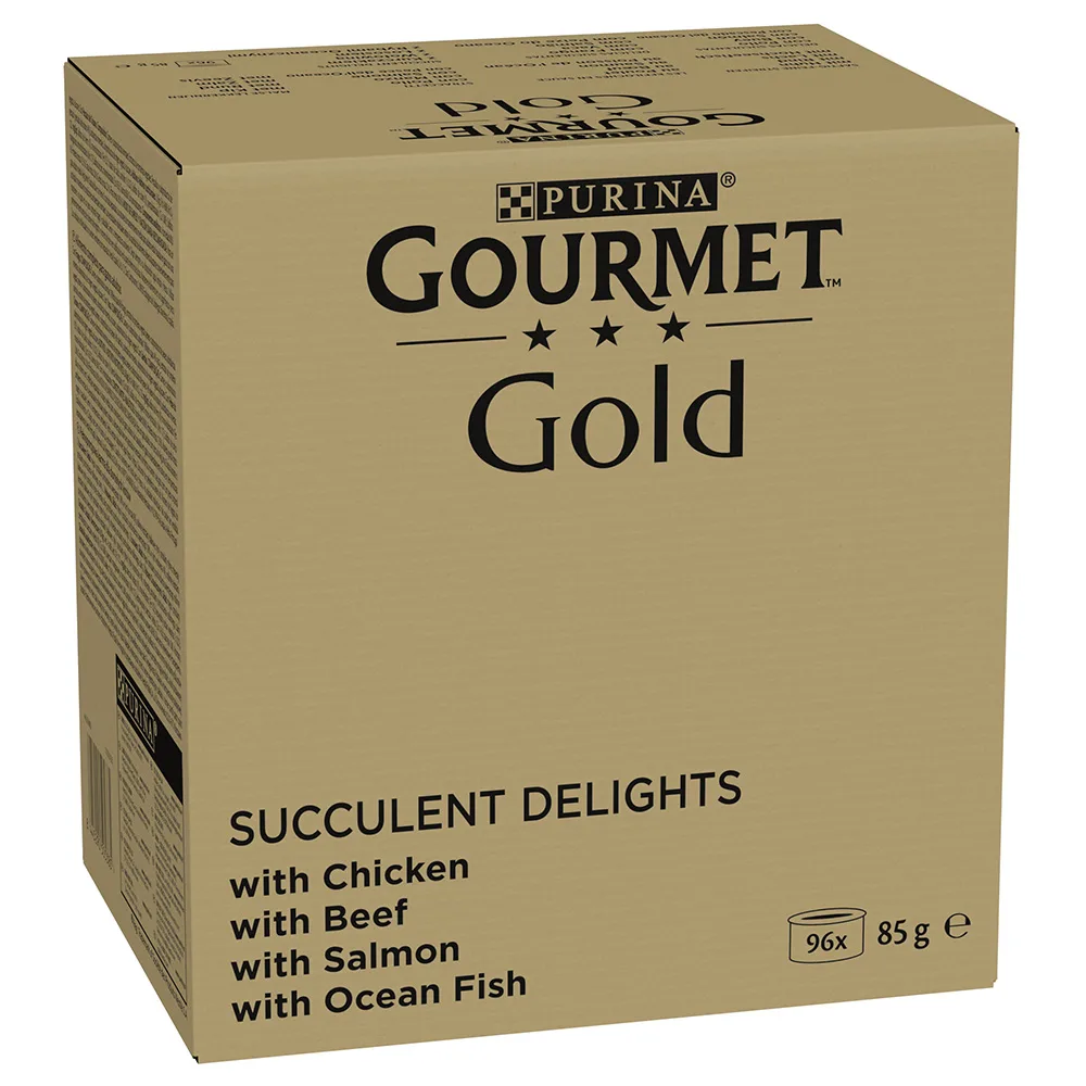 96 x 85 g Kip, Zeevis, Rund, Zalm Gourmet Gold Kattenvoer by Gourmet – product photo