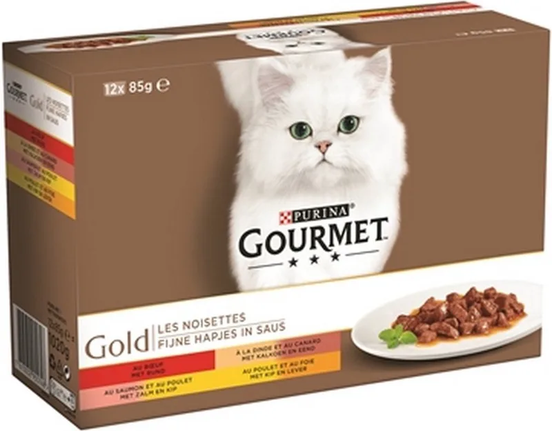 Gold Fijne Hapjes - Kattenvoer - 12 x 85 g by Gourmet – product photo