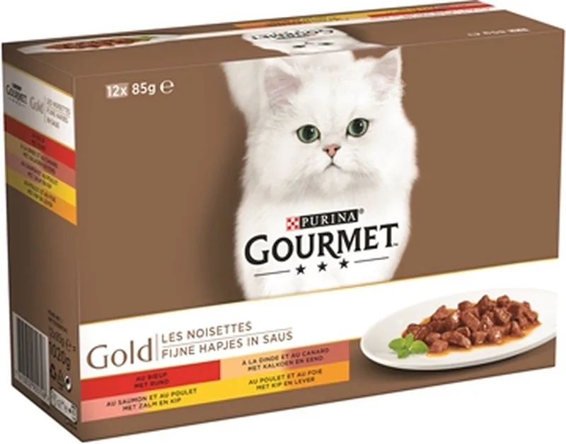 Gold Fijne Hapjes - Kattenvoer - 12 x 85 g de Gourmet – photo produit
