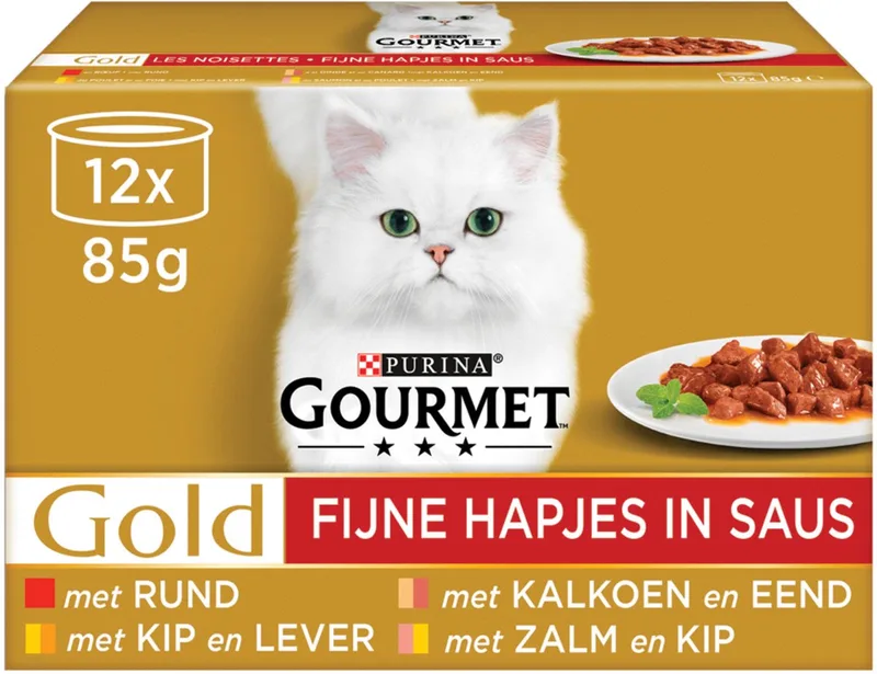 Gold Fijne Hapjes - Kattenvoer - 12 x 85 g by Gourmet – product photo