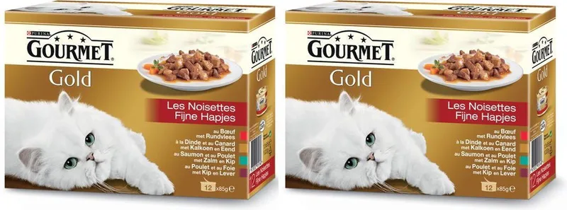 Gold - Fijne Hapjes - Kattenvoer - 12 x 85 g - Per 2 dozen by Gourmet – product photo