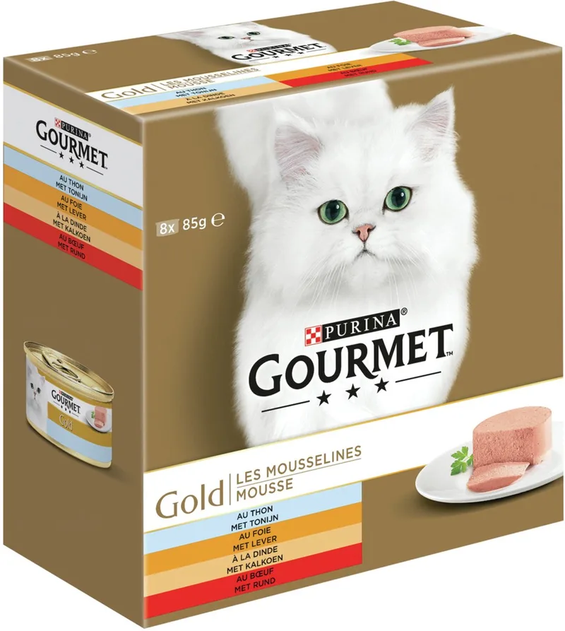 Gold Fijne Mousse Multi Pack - Kattenvoer - 8 x 85 g de Gourmet – photo produit