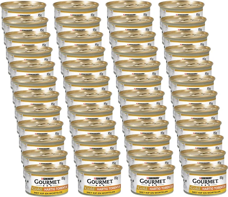 Gold Hartig Torentje 85 g - Kattenvoer - 48 x Kip&Wortel by Gourmet – product photo
