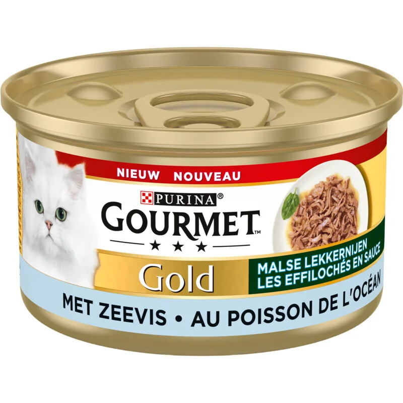 Gold kattenvoer malse lekkernijen met zeevis 85 g van Gourmet – productfoto