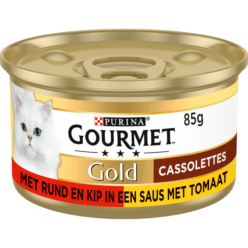 Gold Kattenvoer Nat les Cassolettes Rund 85 gr de Gourmet – photo produit