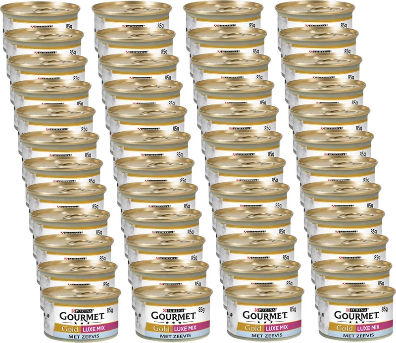 Gold Luxe Mix 85 g - Kattenvoer - 48 x Vis&Mix&Vis by Gourmet – product photo