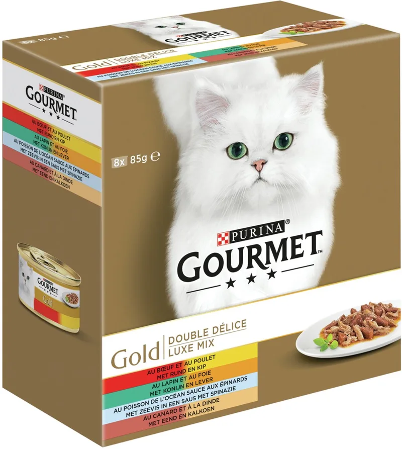 Gold Luxe Mix - Kattenvoer - 8 x 85 g by Gourmet – product photo