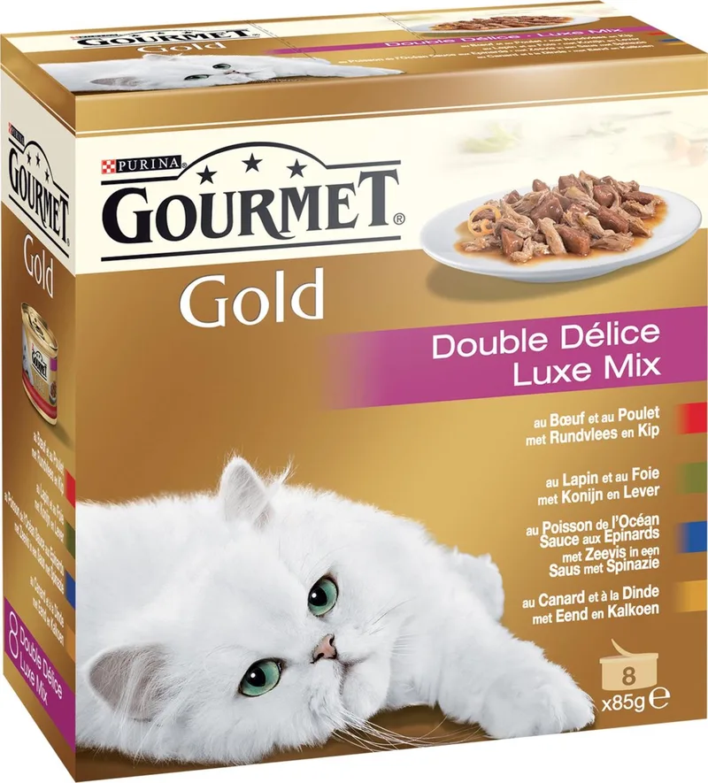 Gold Luxe Mix - Rund & Kip - Kattenvoer - 6x (8 x 85) g by Gourmet – product photo