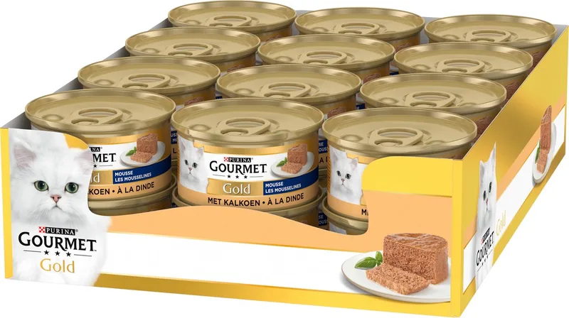 Gold Mousse - 24 x 85 g - Kalkoen - Kattenvoer Natvoer von Gourmet – Produktfoto