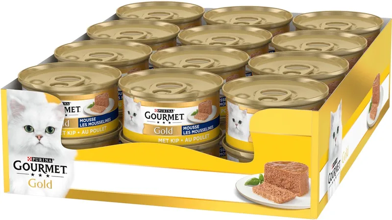 Gold Mousse - 24 x 85 g - Kip - Kattenvoer Natvoer von Gourmet – Produktfoto
