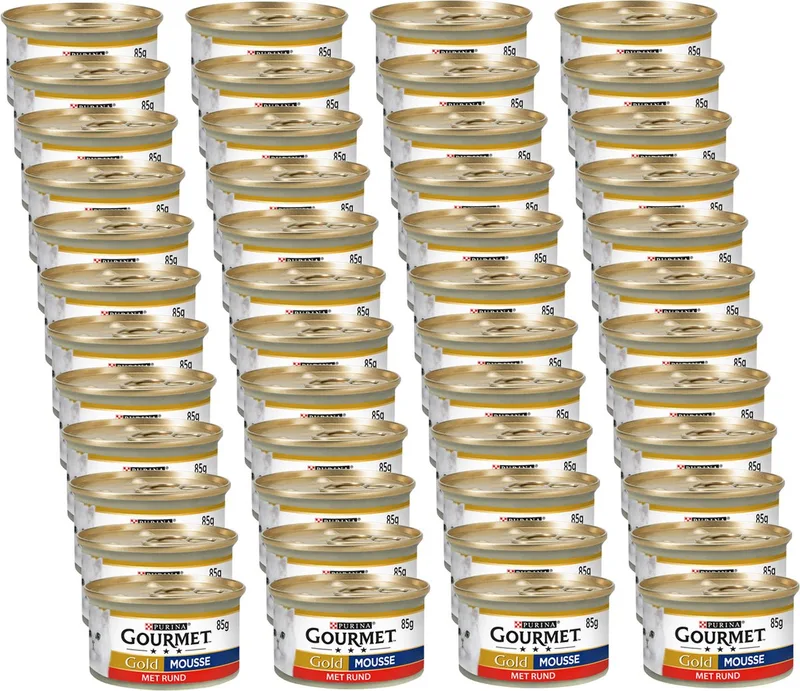 Gold Mousse 85 g - Kattenvoer - 48 x Rund fra Gourmet – produktbillede