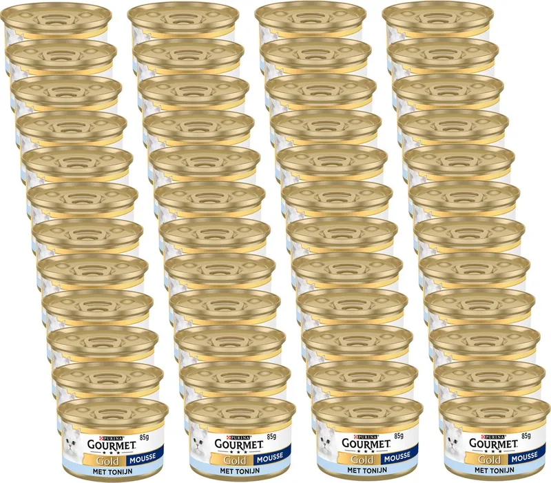Gold Mousse 85 g - Kattenvoer - 48 x Tonijn von Gourmet – Produktfoto