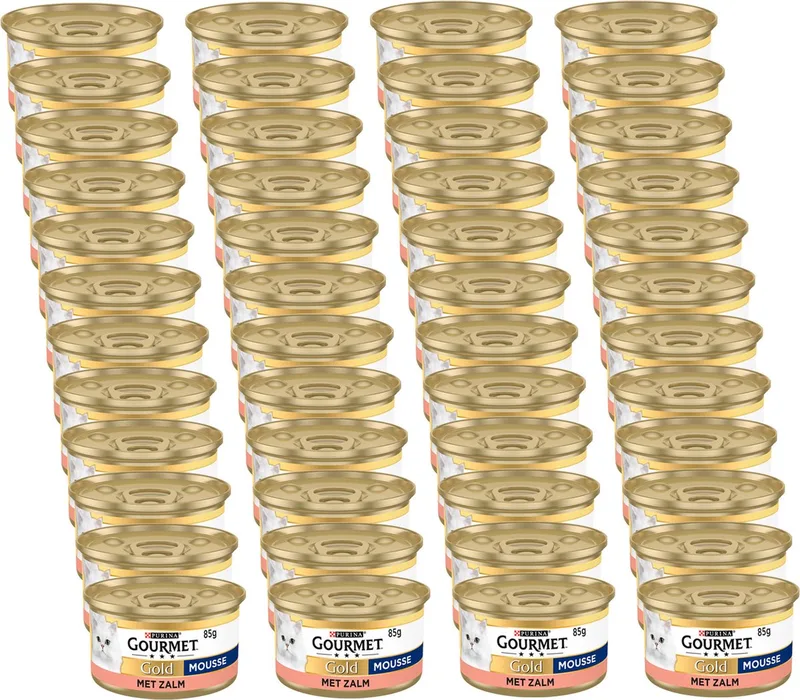 Gold Mousse 85 g - Kattenvoer - 48 x Zalm by Gourmet – product photo
