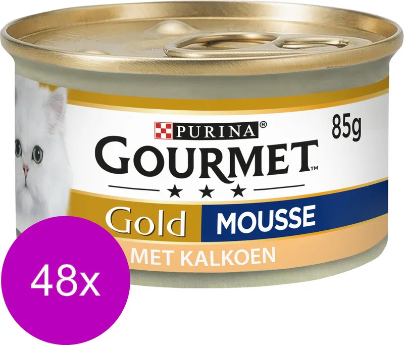 Gold Mousse Kalkoen - Kattenvoer - 48 x 85 g by Gourmet – product photo