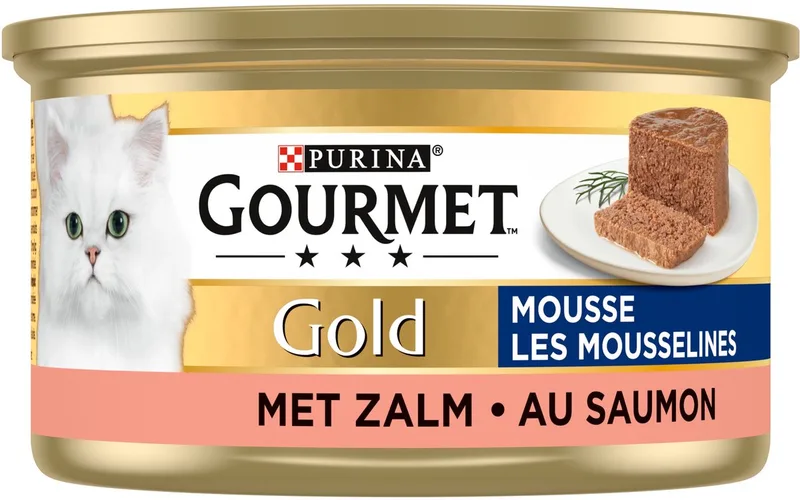 Gold Mousse - Kattenvoer Natvoer - Zalm - 24 x 85 g von Gourmet – Produktfoto