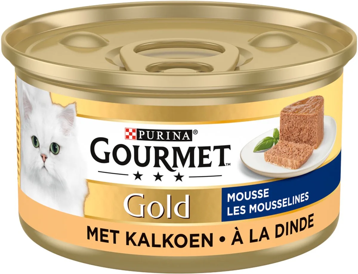 Gold Mousse - Kip, Zalm, Niertjes, Konijn - 16 x 85 gram de Gourmet – photo produit