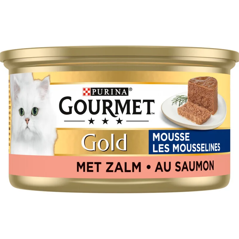 Gold mousse met zalm kattenvoer 85 g van Gourmet – productfoto
