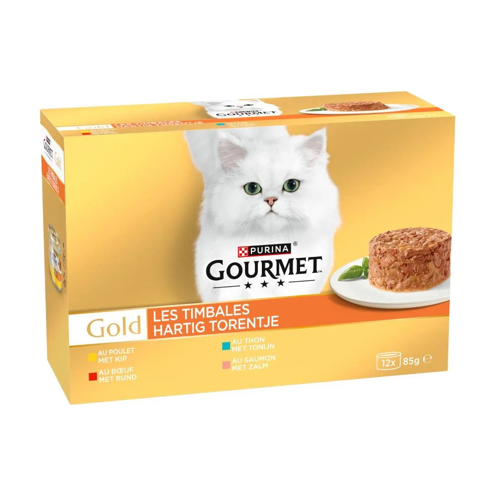 Gold Ragout Kattenvoer 12 x 85 g - Kip Varianten från Gourmet – produktbild