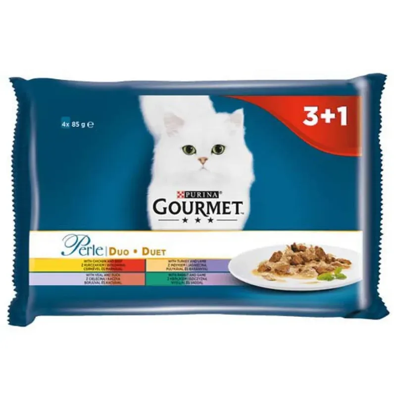 Nourriture Humide Pour Chats 7613037552300 3+1 85g de Gourmet – photo produit