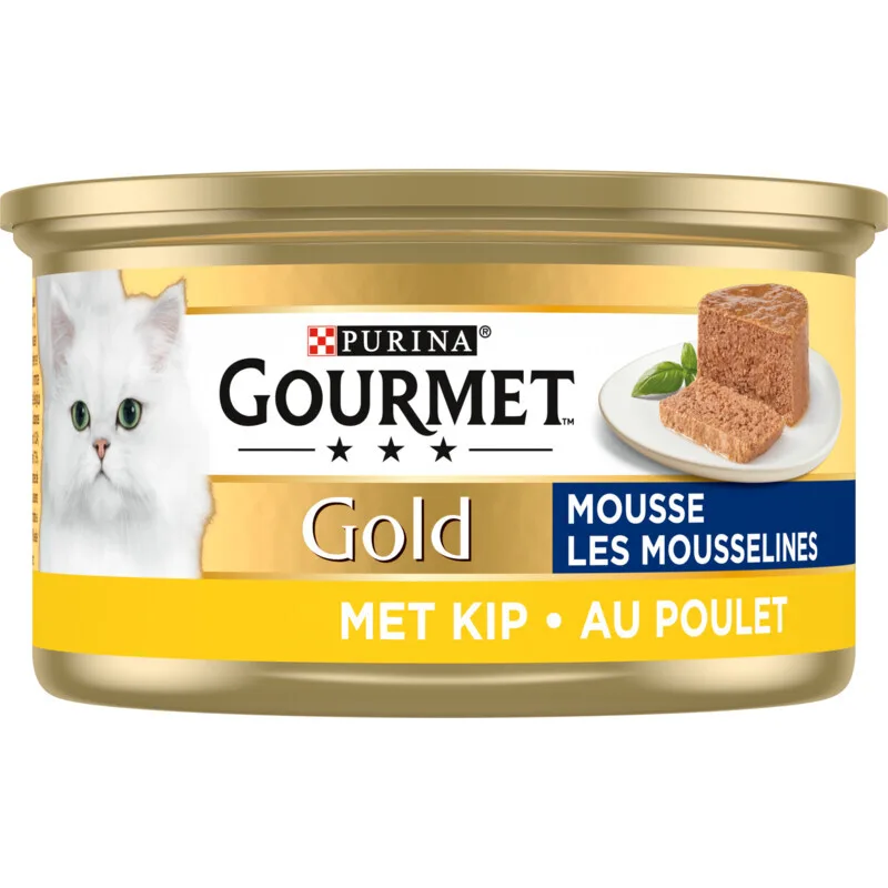 hoogwaardig ingeblikt kattenvoer Gold, eiwitrijk, verschillende smaken, 85 g kip de Gourmet – photo produit
