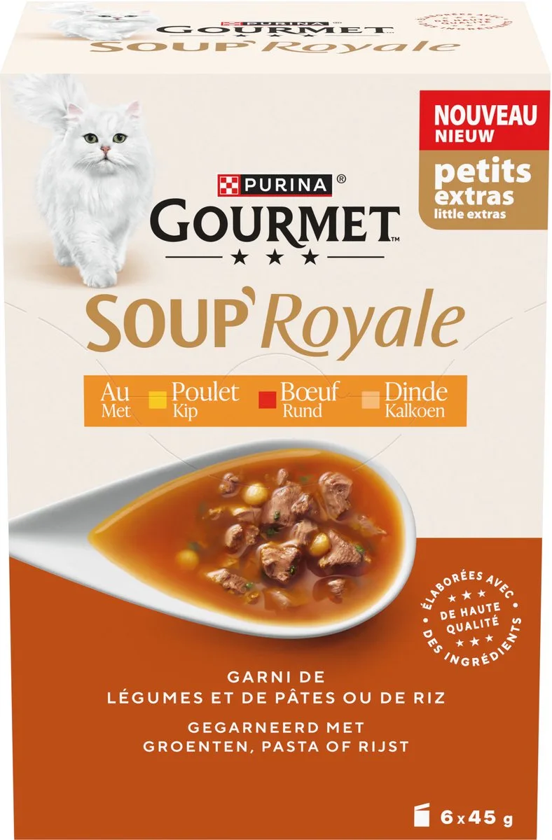 Kattenvoer Nat Soup Royale - Rund - 4 x 6x45g von Gourmet – Produktfoto