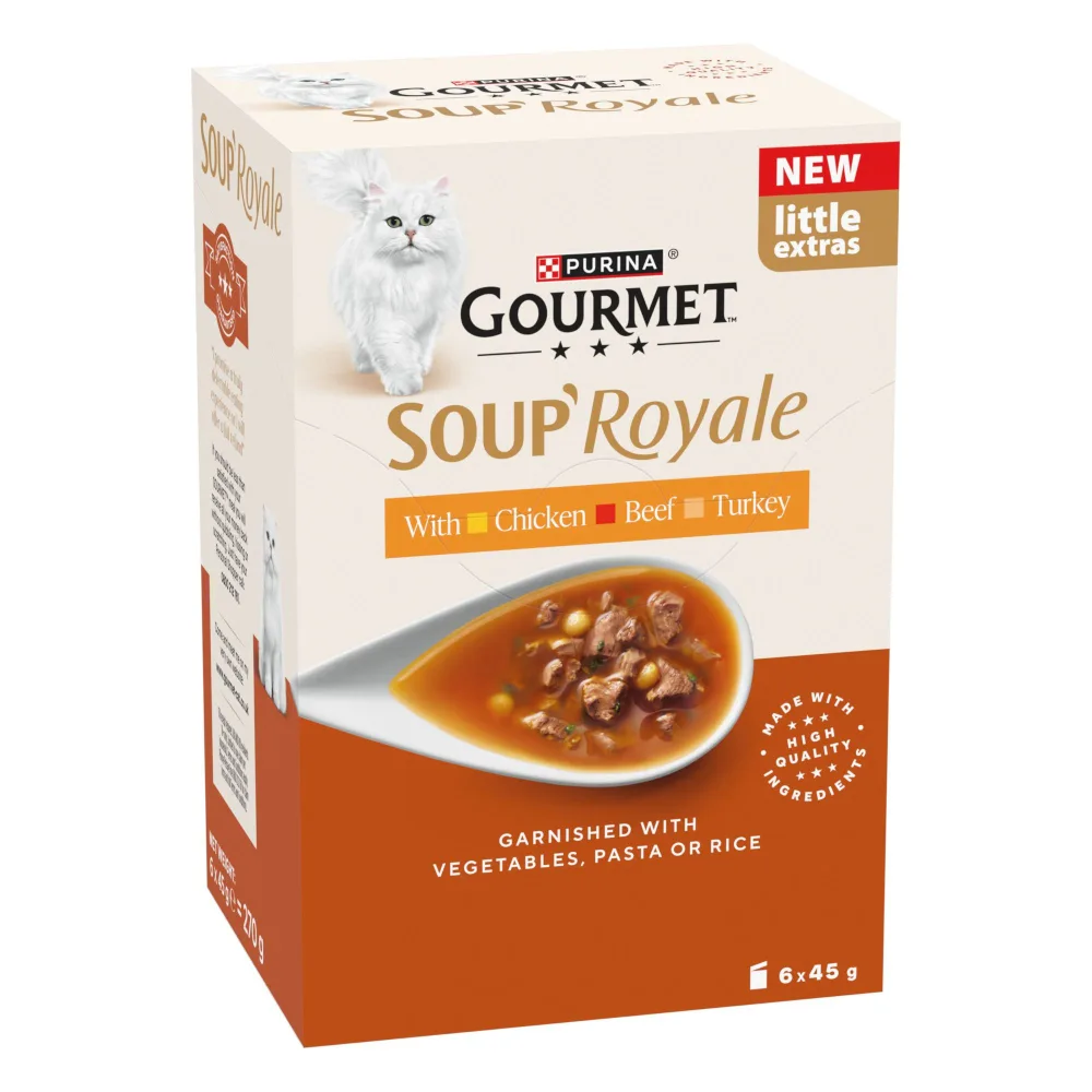 Megapack 24x45g Gourmet Soup Royale Vleesselectie Kattenvoer nat van Gourmet – productfoto