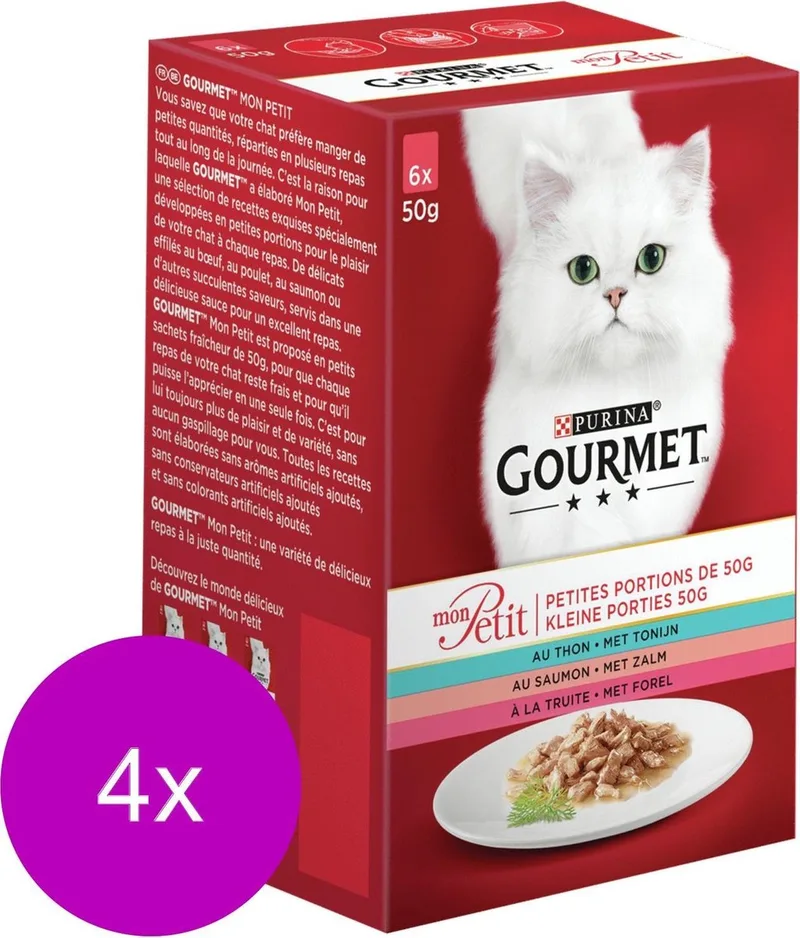 Mon Petit 6x50 g - Kattenvoer - 4 x Vis by Gourmet – product photo