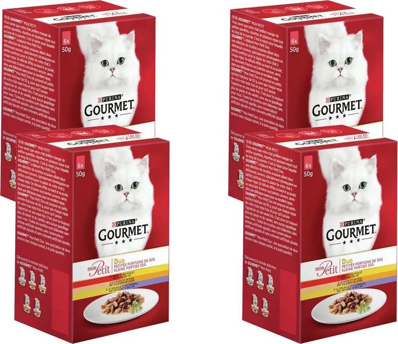 Mon Petit Duo 6x50 g - Kattenvoer - 4 x Vlees by Gourmet – product photo