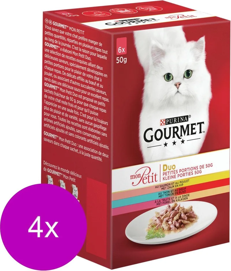 Mon Petit Duo - Vis & Vlees - Kattenvoer - 24 x 50 g by Gourmet – product photo