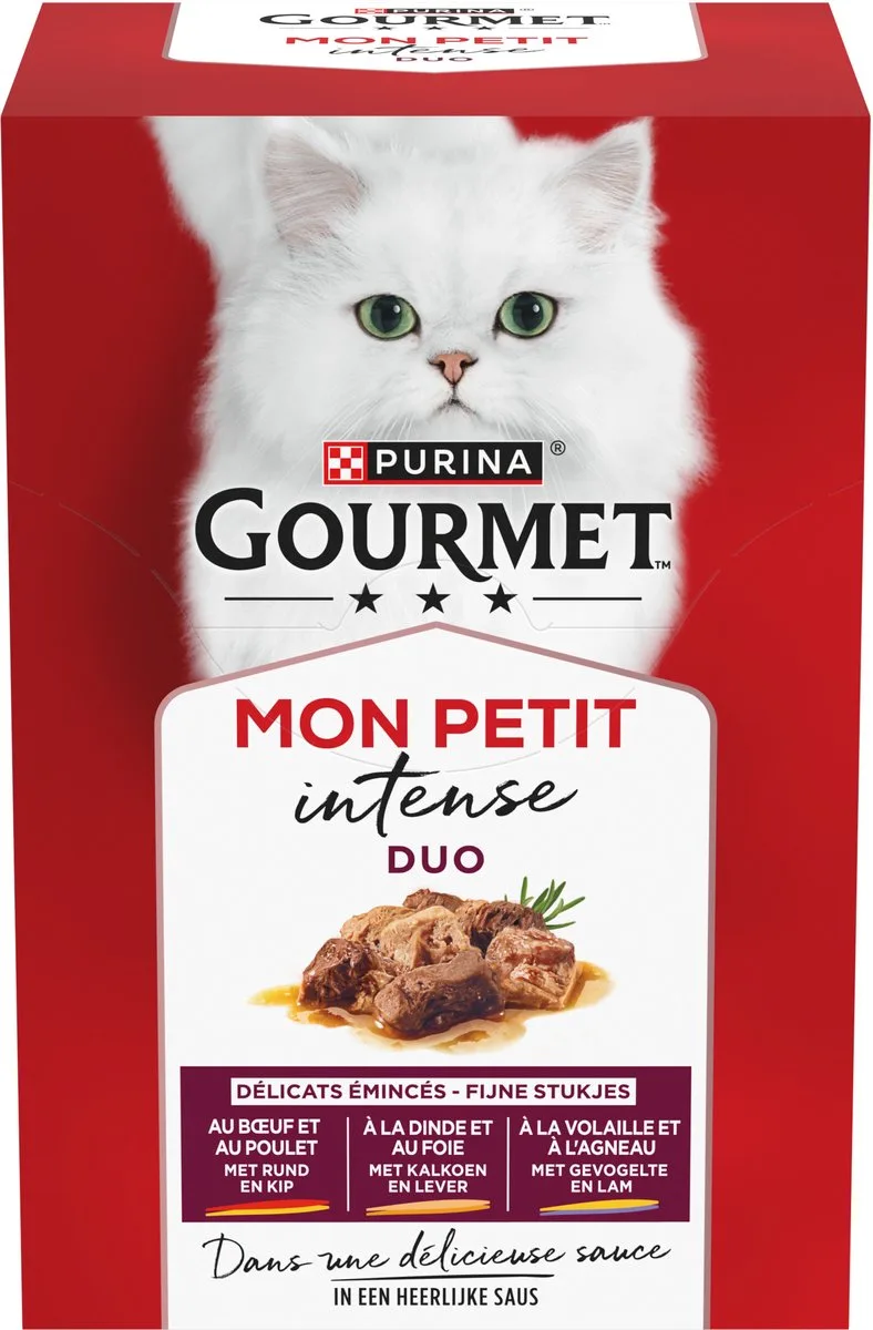 Mon Petit Intense - Kattenvoer Natvoer - Rund & Kip - 24 x 50 gr de Gourmet – photo produit