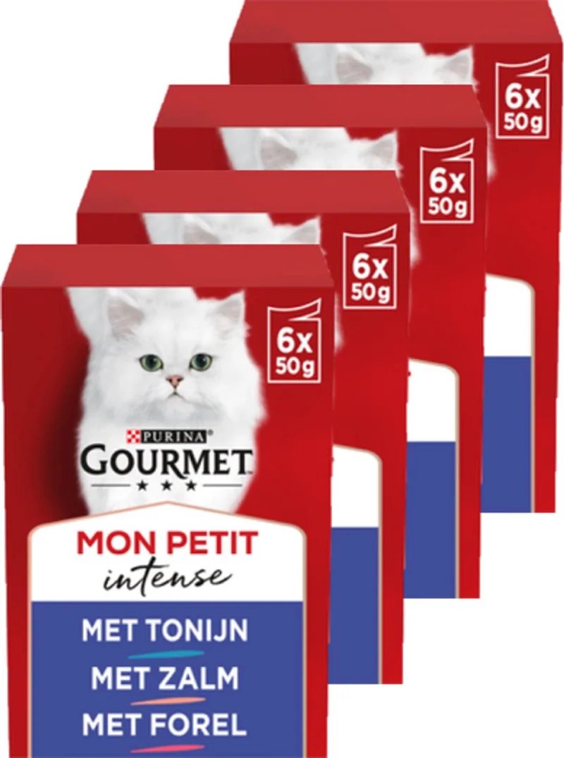 Mon Petit Intense - kattenvoer natvoer - Vis - 24 x 50 g by Gourmet – product photo