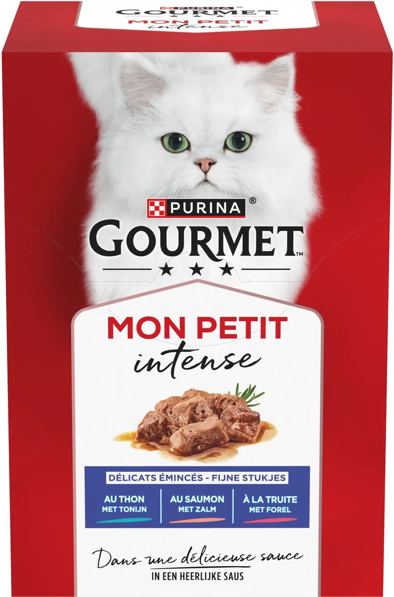 Mon Petit Intense - Kattenvoer Natvoer - Vis - 48 x 50 g de Gourmet – photo produit