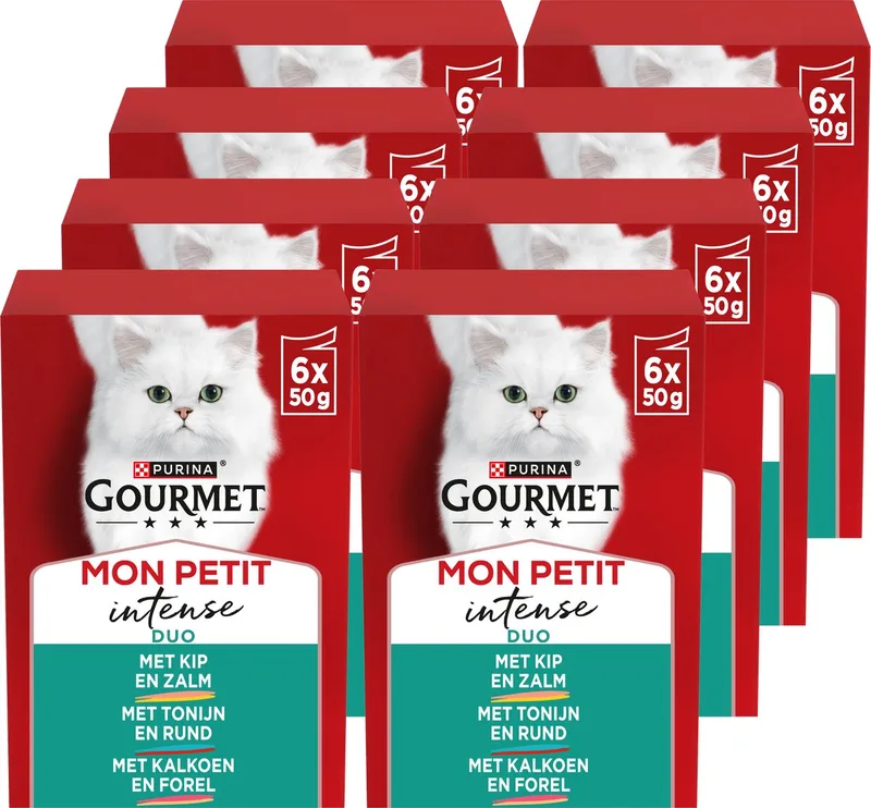 Mon Petit Intense - Kattenvoer Natvoer - Vis/Vlees - 48 x 50 g de Gourmet – photo produit